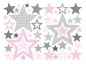 Preview: Jabalou Wandtattoo Sterne Rosa-Grau