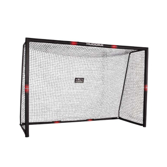 Hudora Fussballtor Pro Tect 300 (schwarz/rot, 300cm × 120cm × 200cm, 15kg)