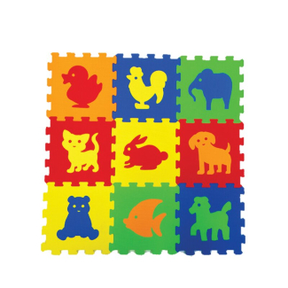 Spielteppich Puzzlematten Animals 7mm 9-tlg. 33x33 cm