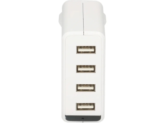 USB Charger 4x USB A Total 24W weiss LED Indikator