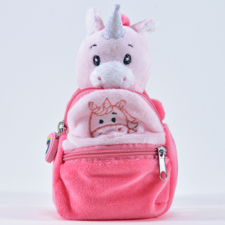 Friends2Go, Einhorn Sunny im Plüsch-Rucksack, 12,5x8x5,5cm