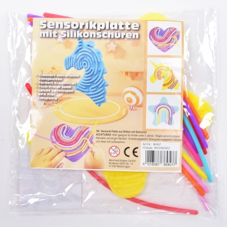 Sensorik und Fidget Spielzeug, Silikon Platten mit 11 Schnüren, Stern, 15x15x1cm