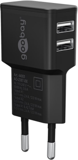 Goobay USB-A Dual-Ladegerät (12 W) schwarz