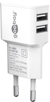 Goobay USB-A Dual-Ladegerät (12 W) weiß