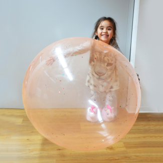 Anti-Gravity Balloon, Blasenball, mit Aufblasröhrchen, Konfetti, 90cm