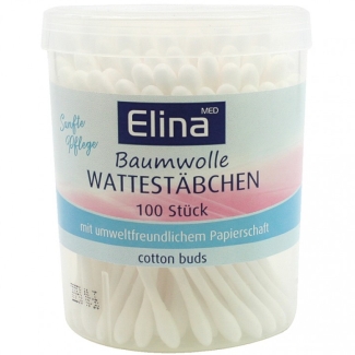 Wattestäbchen Papier 100er Elina in Runddose