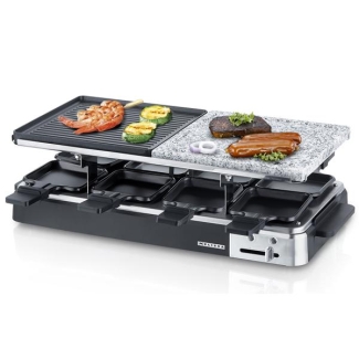 Raclette Grill mit Grill- und Steinplatte, 8 Personen, 1300 W