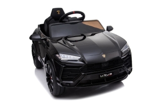 Elektro Kinderauto schwarz Lamborghini Urus - Lizenziert - 12V Akku, 2 Motoren- 2,4Ghz Fernsteuerung Ledersitz