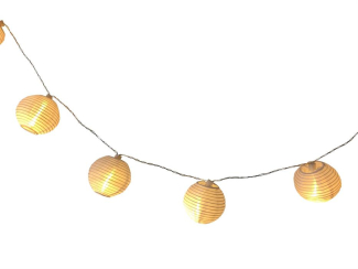 LED Solar Lichterkette mit 10 weissen Nylon Balls mit je 1 warm weissen LED