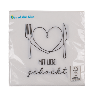 Papier Servietten, Mit Liebe gekocht