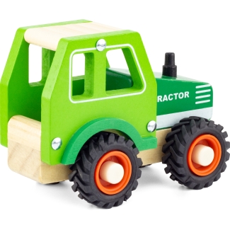 Naturholz grüner Traktor