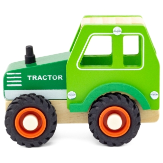 Naturholz grüner Traktor