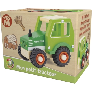 Naturholz grüner Traktor