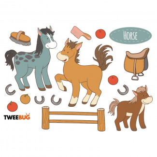 Tweebug wasserfeste Sticker Pferde 01 DIN A6