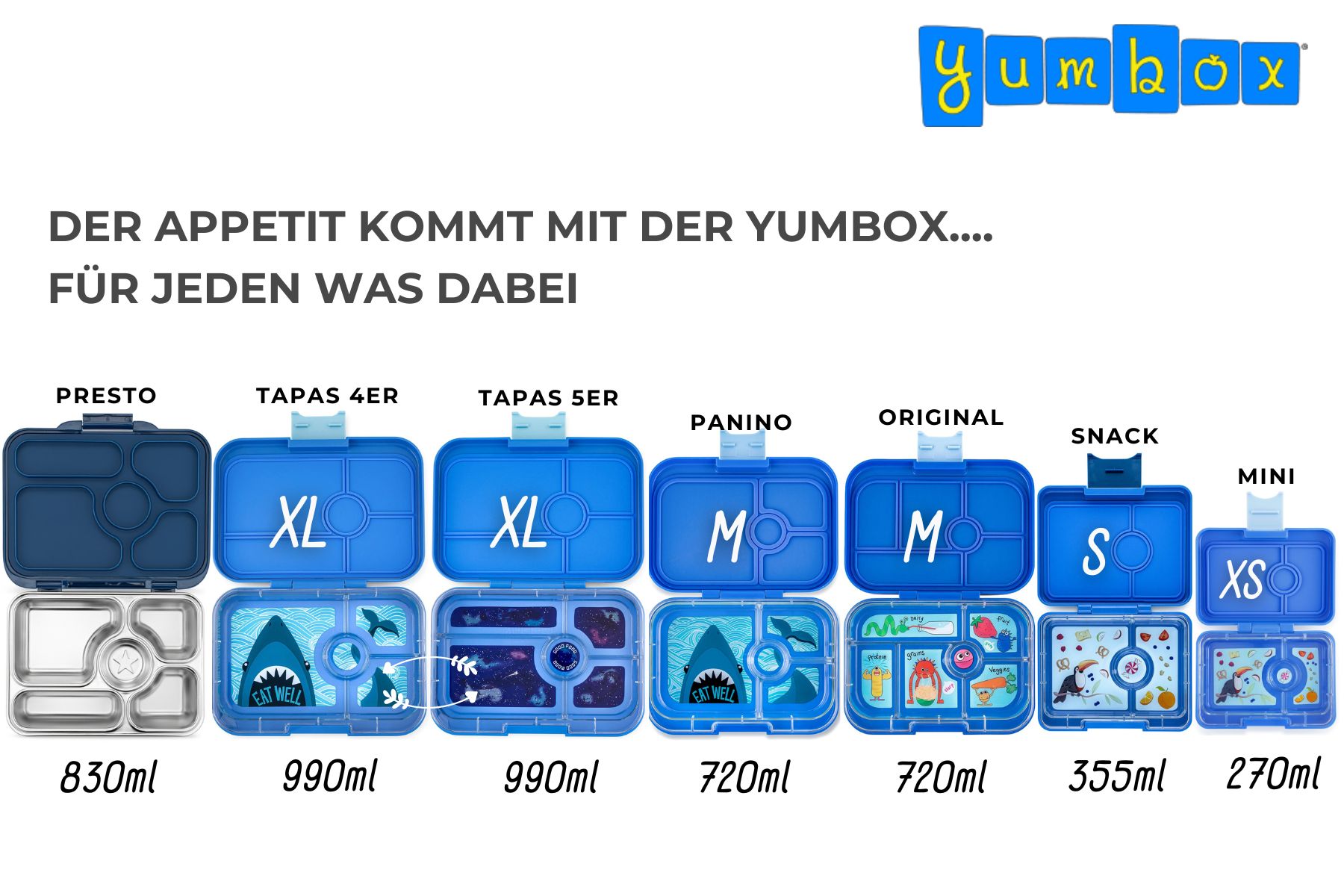 Yumbox Tapas Lunchbox 4c Antibes Blue 