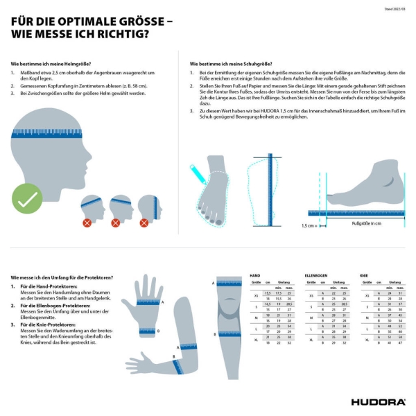 Hudora Biomechanisches Protektoren-Set für Kinder (blau, XS)