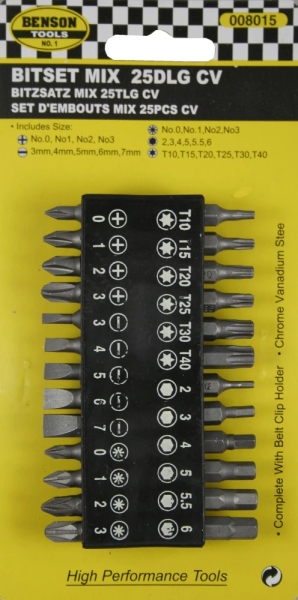 Bitsatz 25-teilig Cr-V