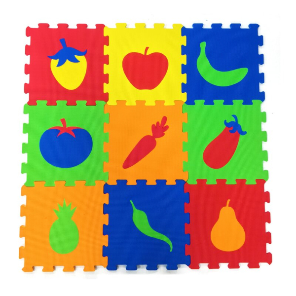 Spielteppich Puzzlematten Fruits 7mm 9-tlg. 33x33 cm