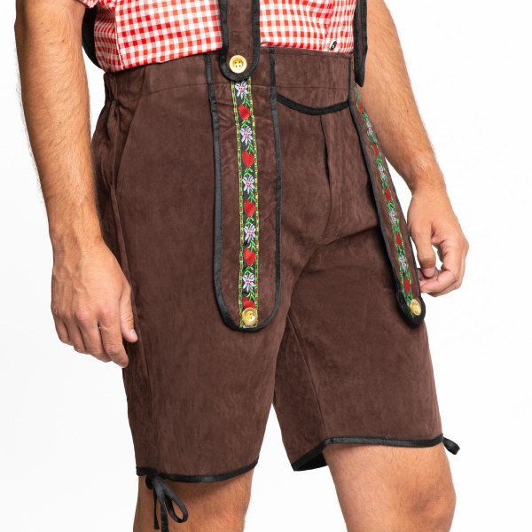 Lederhose Johann Dunkelbraun Short Grösse L