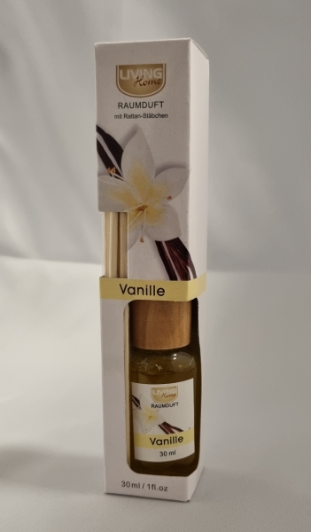 Raumduftset Vanille 30ml mit Riedgrasstäbchen