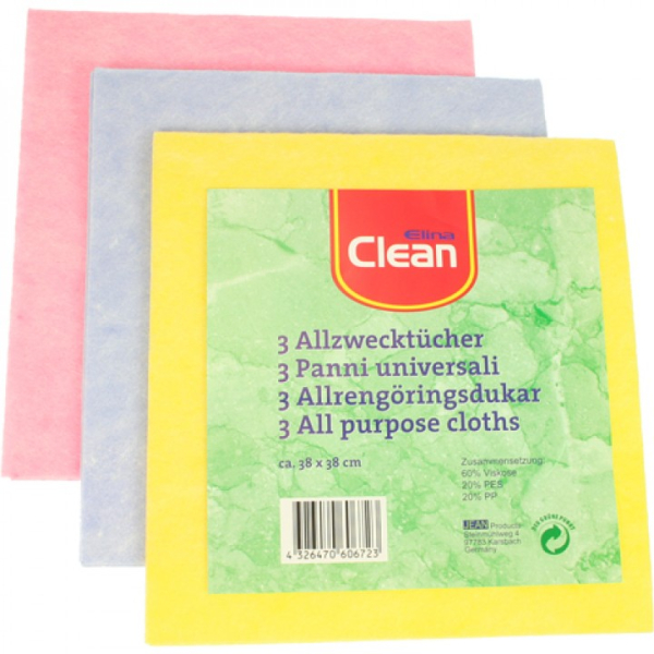 Allzwecktuch CLEAN 38x38cm 3er Pack Thermo-Vlies