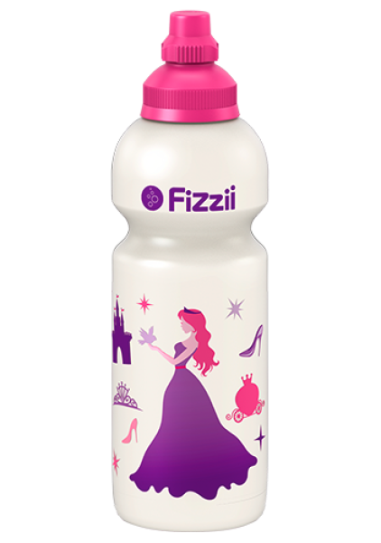 Fizzii Trinkflasche 600ml perlweiss, Prinzessin