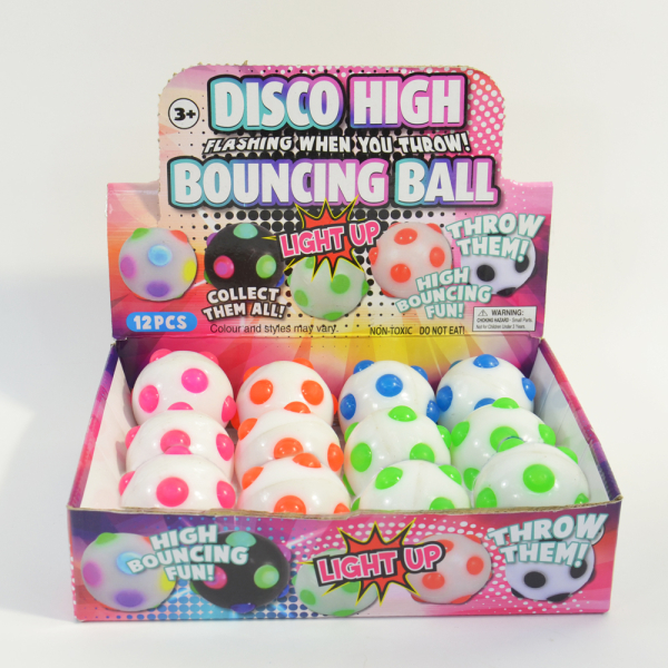 Disco-Knubbelball, weiß, 4-fach sortiert, 6cm