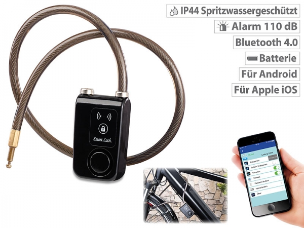 trend24.ch Appgesteuertes Kabelschloss, Bluetooth