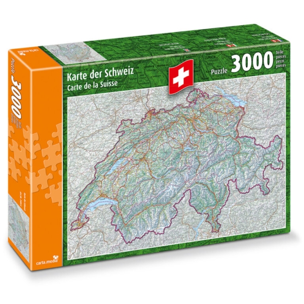 Karte der Schweiz 3'000 Teile Puzzle