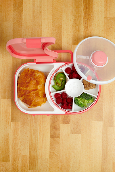 GöBe Lunchbox für Kinder mit Snackschleuder, Watermelon Coral