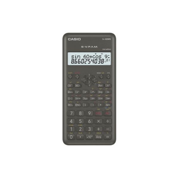 Casio FX-82MS-2nd Edition Schulrechner Schwarz Display