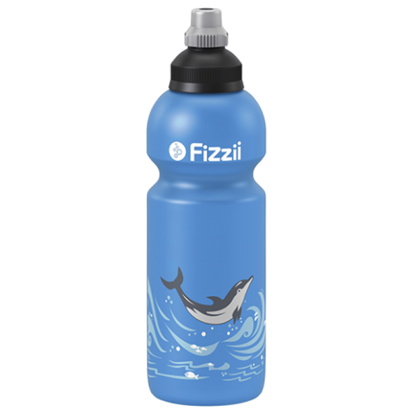 Fizzii Trinkflasche 600ml cyan, Delfin