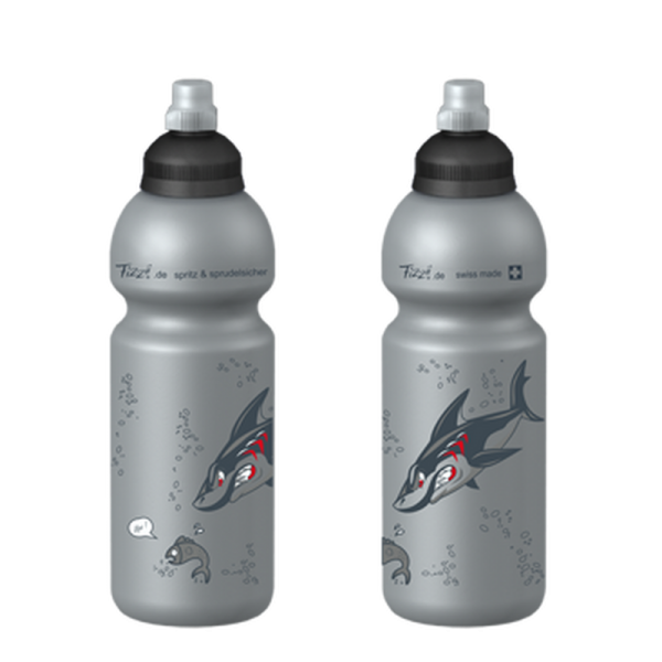 Fizzii Trinkflasche 600ml silber, Shark