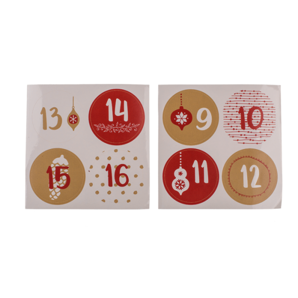 Rot/naturfarbener Adventskalender