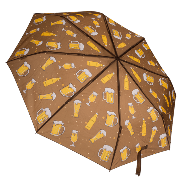 Cooler Taschen Regenschirm im Bierflaschen Design